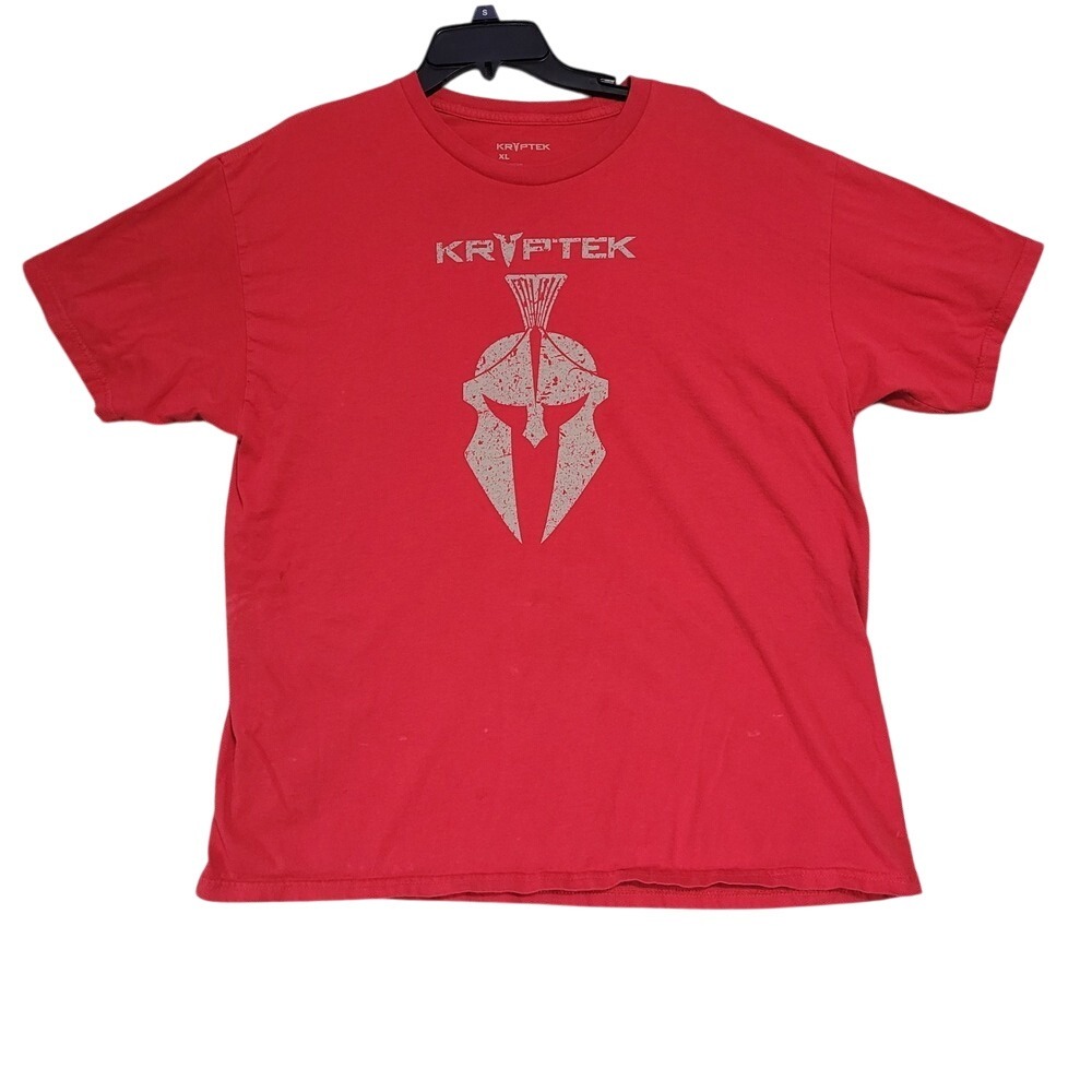 Kryptek Red‎ T-Shirt XL Spartan Logo Graphic Tee FLAW Cotton Menswear Top